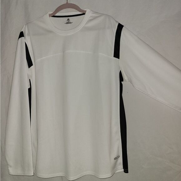Russell Dri Power Long Sleeve White Black Shirt Size L - Picture 4 of 7